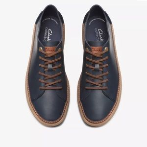 NEW - Clark’s OakPark Low Navy Leather Sneakers / Crossovers